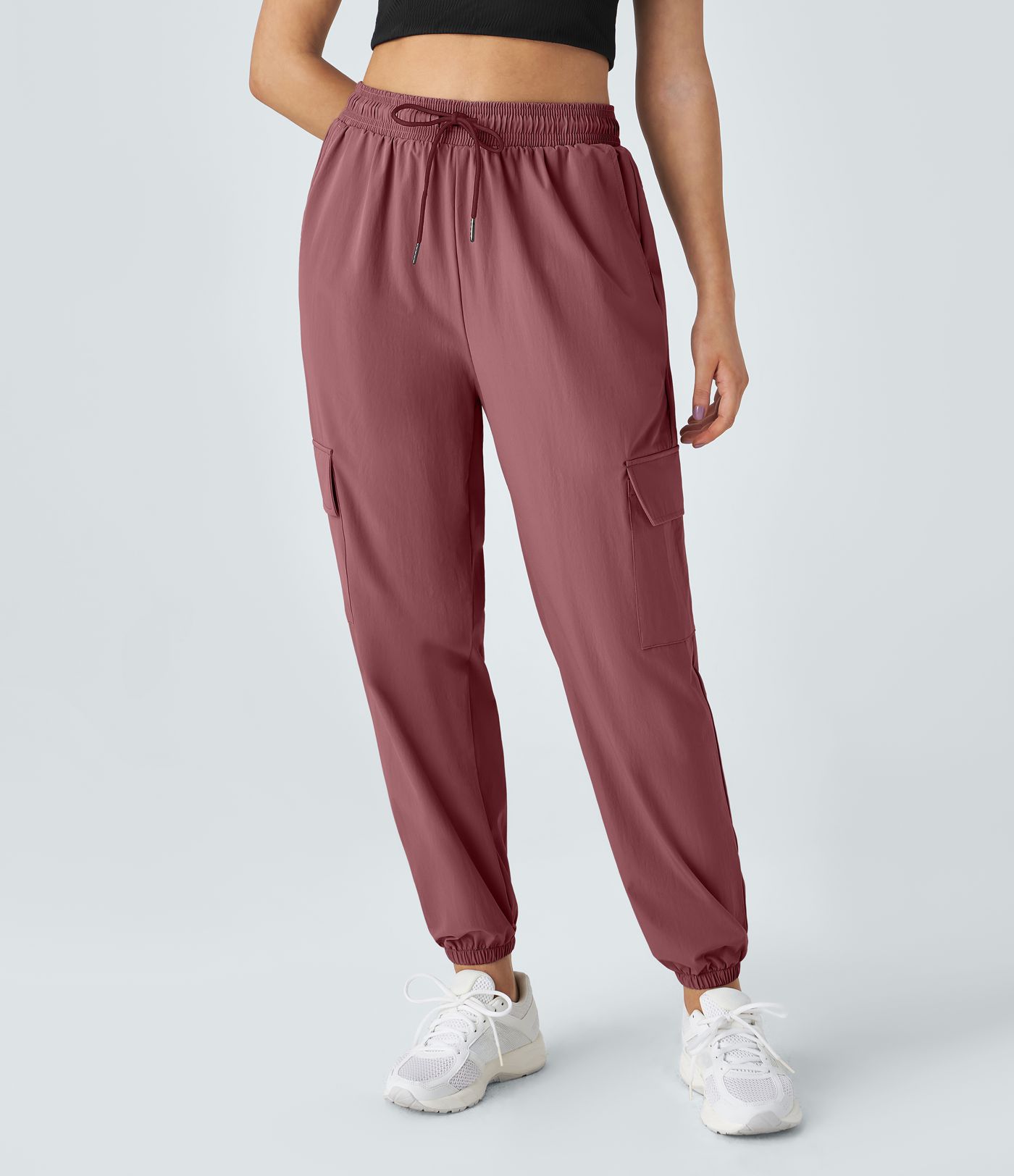 Joggers cargo bolsillo lateral cordón tiro medio