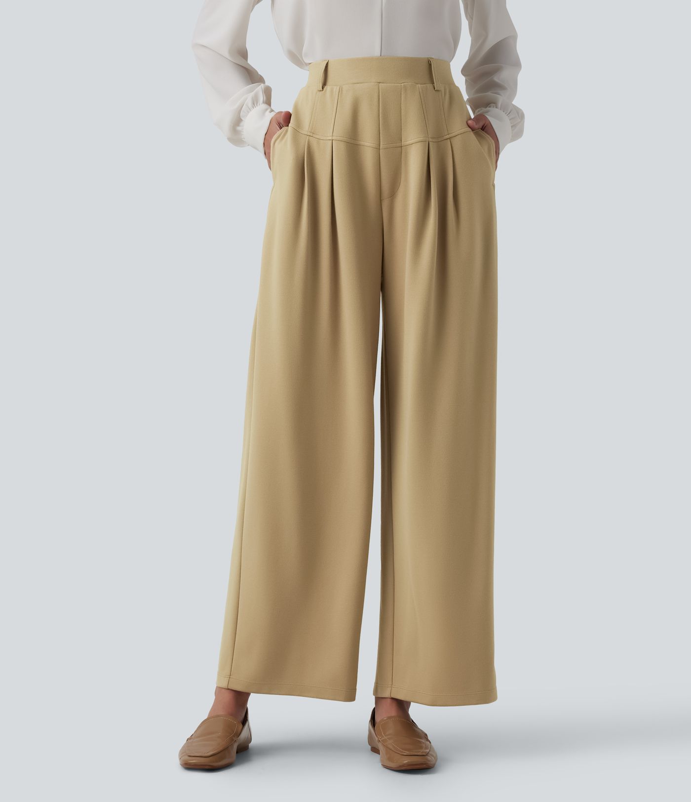 Women's Halara Flex High Waisted Straight Leg Work Pants with Pockets -  Halara