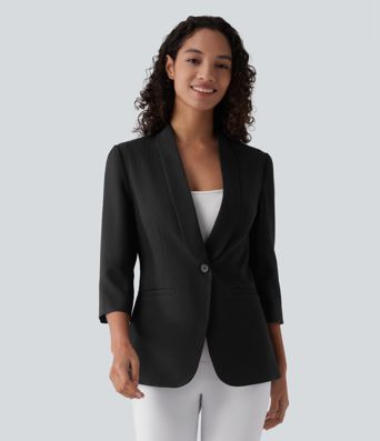 Blazer de travail col châle manches 3/4 avec poches