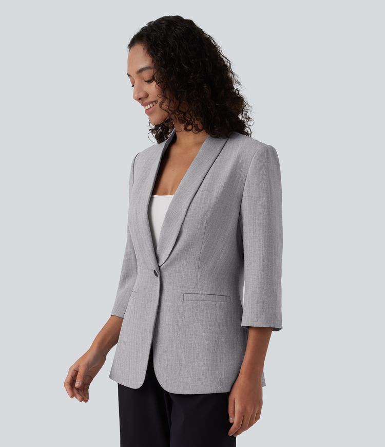 Blazer de travail col châle manches 3/4 avec poches