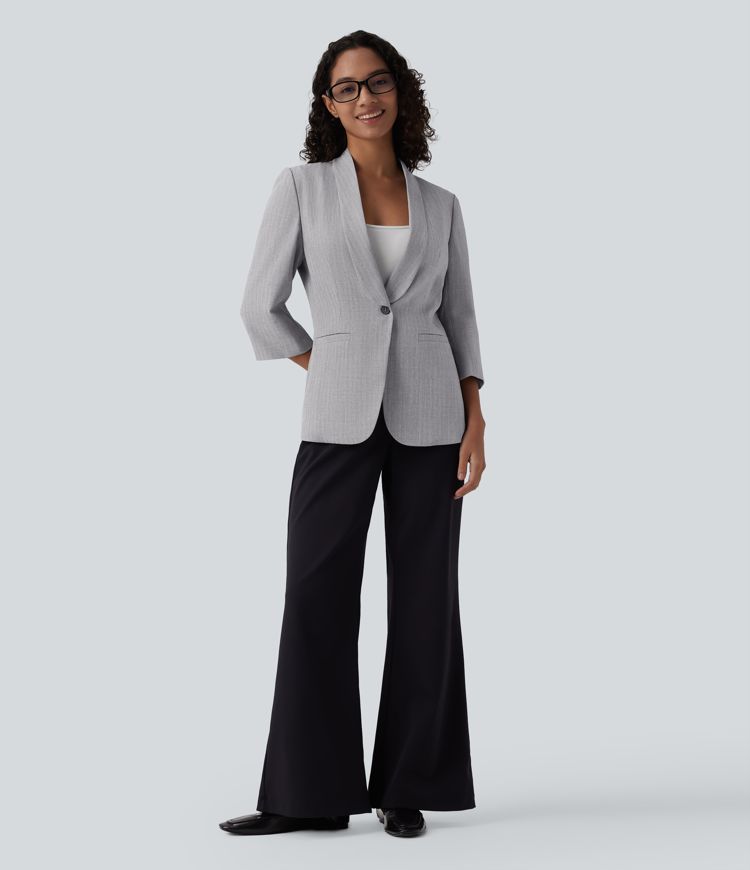 Blazer de travail col châle manches 3/4 avec poches