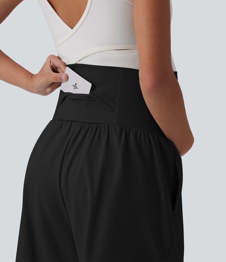 Softlyzero™ Airy Super High Waisted 2-in-1 Cool Touch Yoga Maternity Shorts 7'' with Pockets