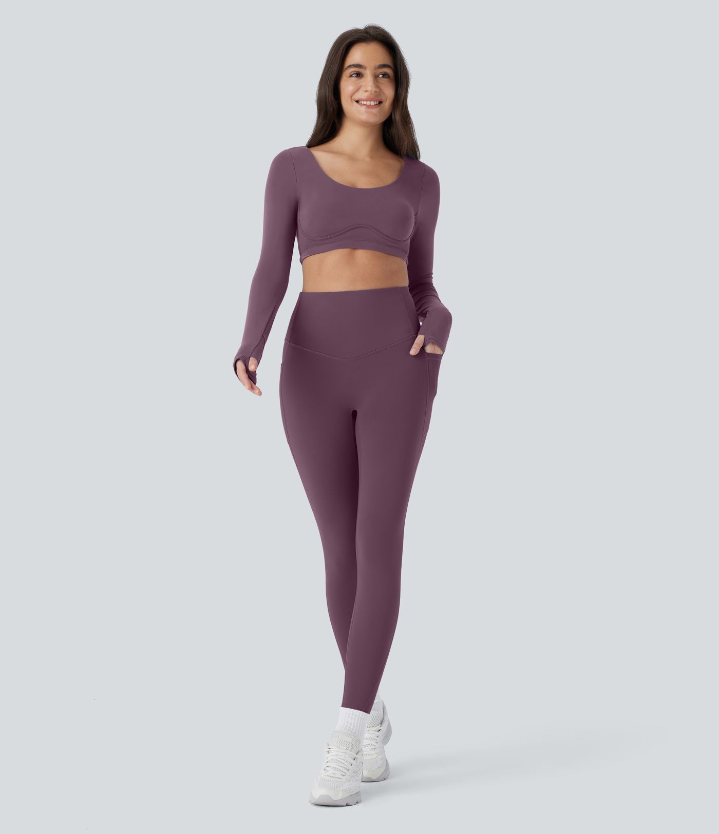 SoftlyZero™ Plush Thermal High Waisted Tummy Control Pocket Workout Leggings