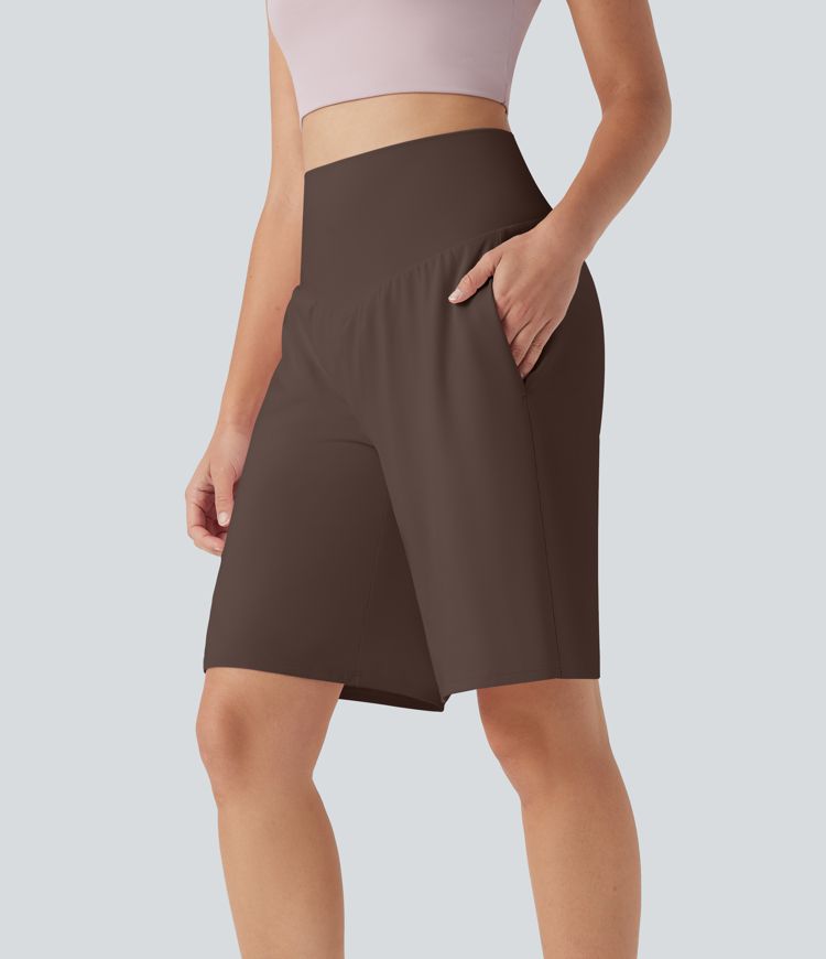 SoftlyZero™ Airy High Waisted Pockets Cool Touch Yoga Bermuda Shorts