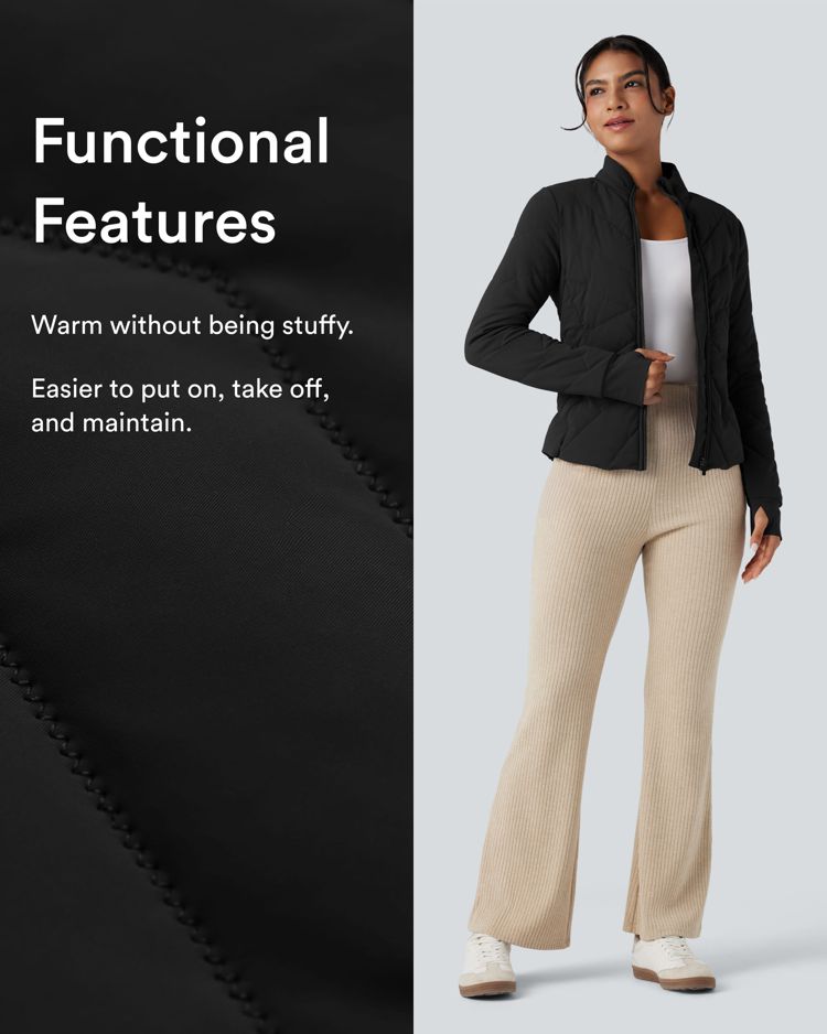 Cappotto casual con collo alla coreana, maniche lunghe con foro per il pollice e tasche