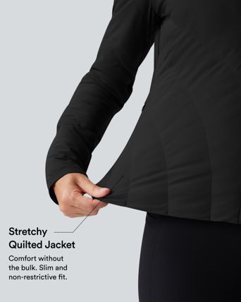 PuffFlex High-neck Long Sleeve Stretchy Casual Padded Jacket with Pockets