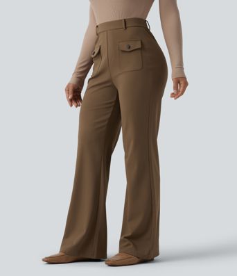 Pantalon tailleur bootcut Halara Flex™ DayStretch taille mi-haute avec poches