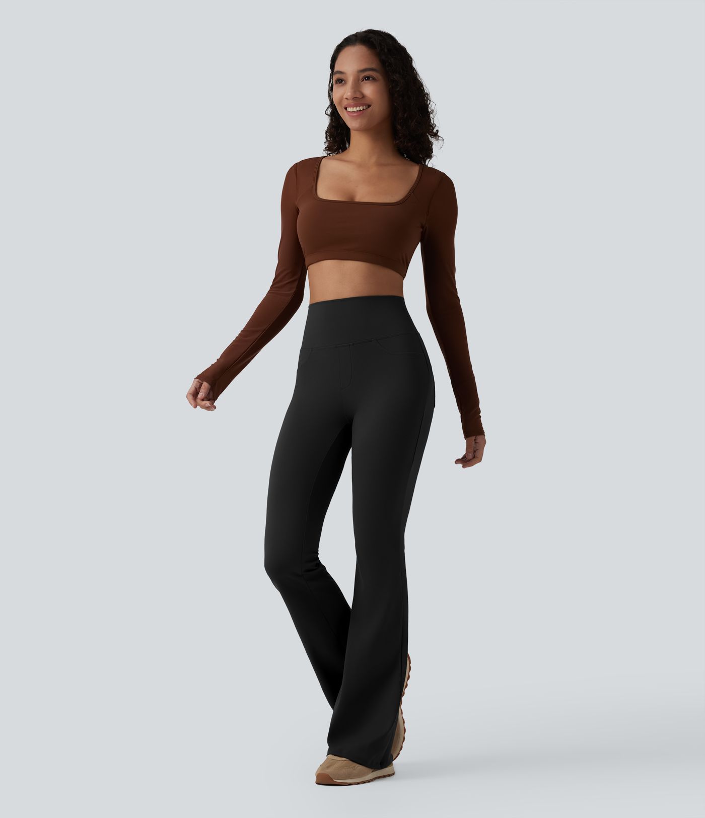 DayStretch High Waisted Tummy Control Bootcut Yoga Leggings with Pockets