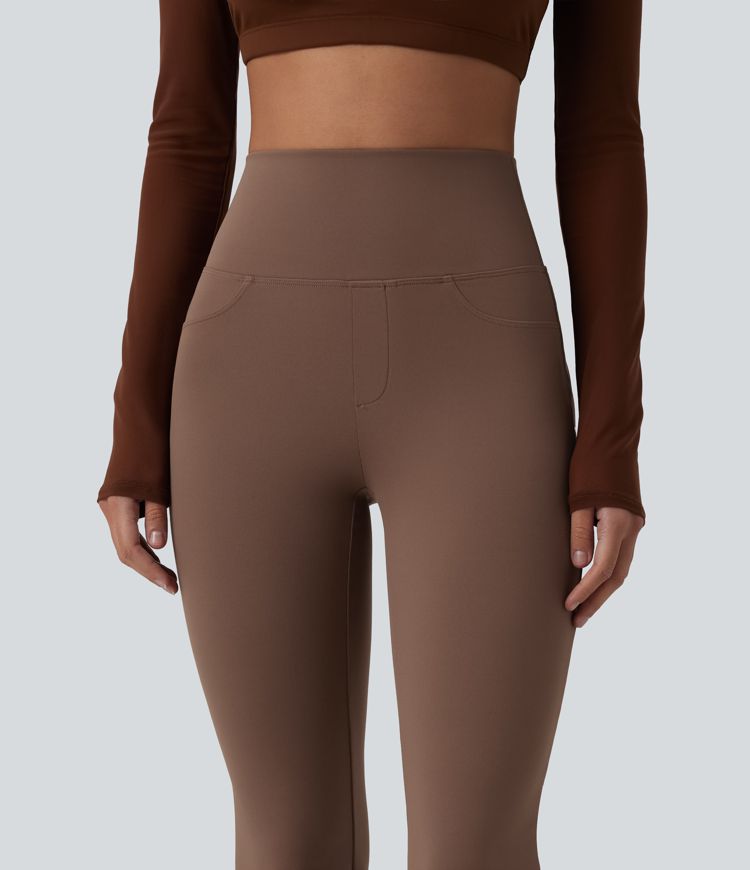 DayStretch High Waisted Tummy Control Bootcut Yoga Leggings with Pockets