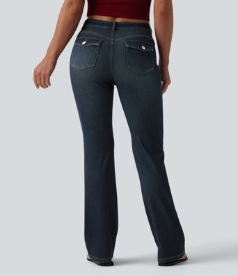 Halara Flex™ Low Rise Bootcut Draped Lyocell Casual Jeans with Pockets