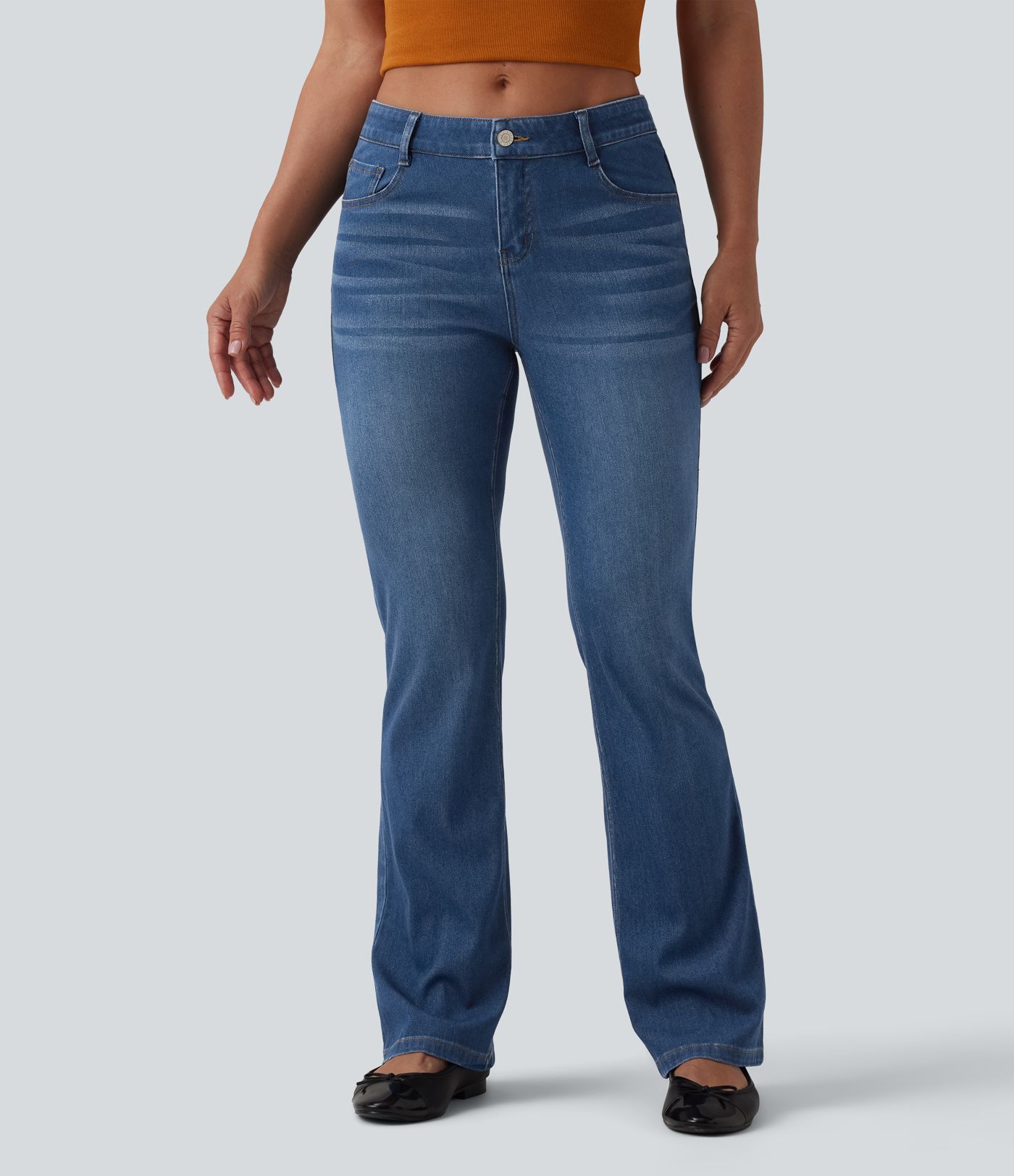 Jean bootcut casual taille basse Halara Flex™ avec poches