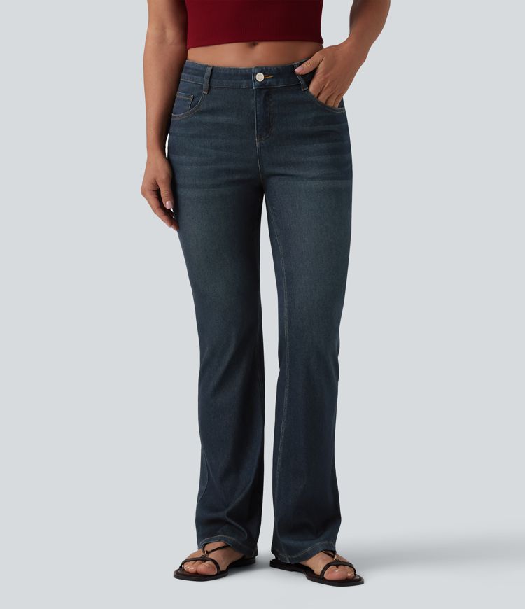 Halara Flex™ Low Rise Bootcut Draped Lyocell Casual Jeans with Pockets