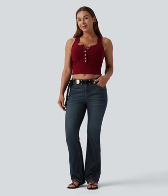 Halara Flex™ Low Rise Bootcut Draped Lyocell Casual Jeans with Pockets