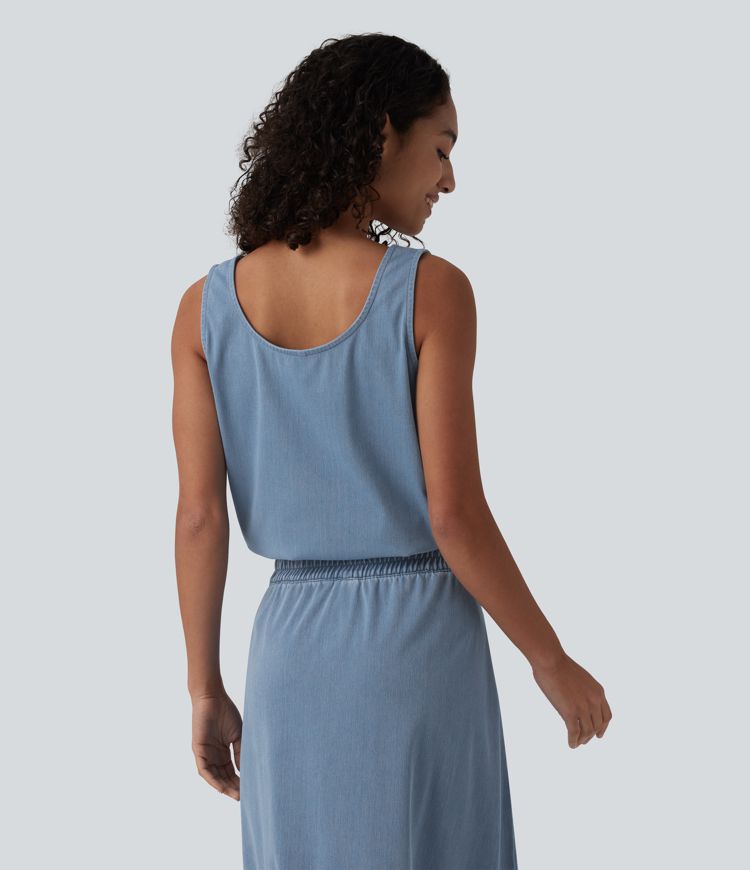 Halara Flex™ U Neck Denim Casual Tank Top