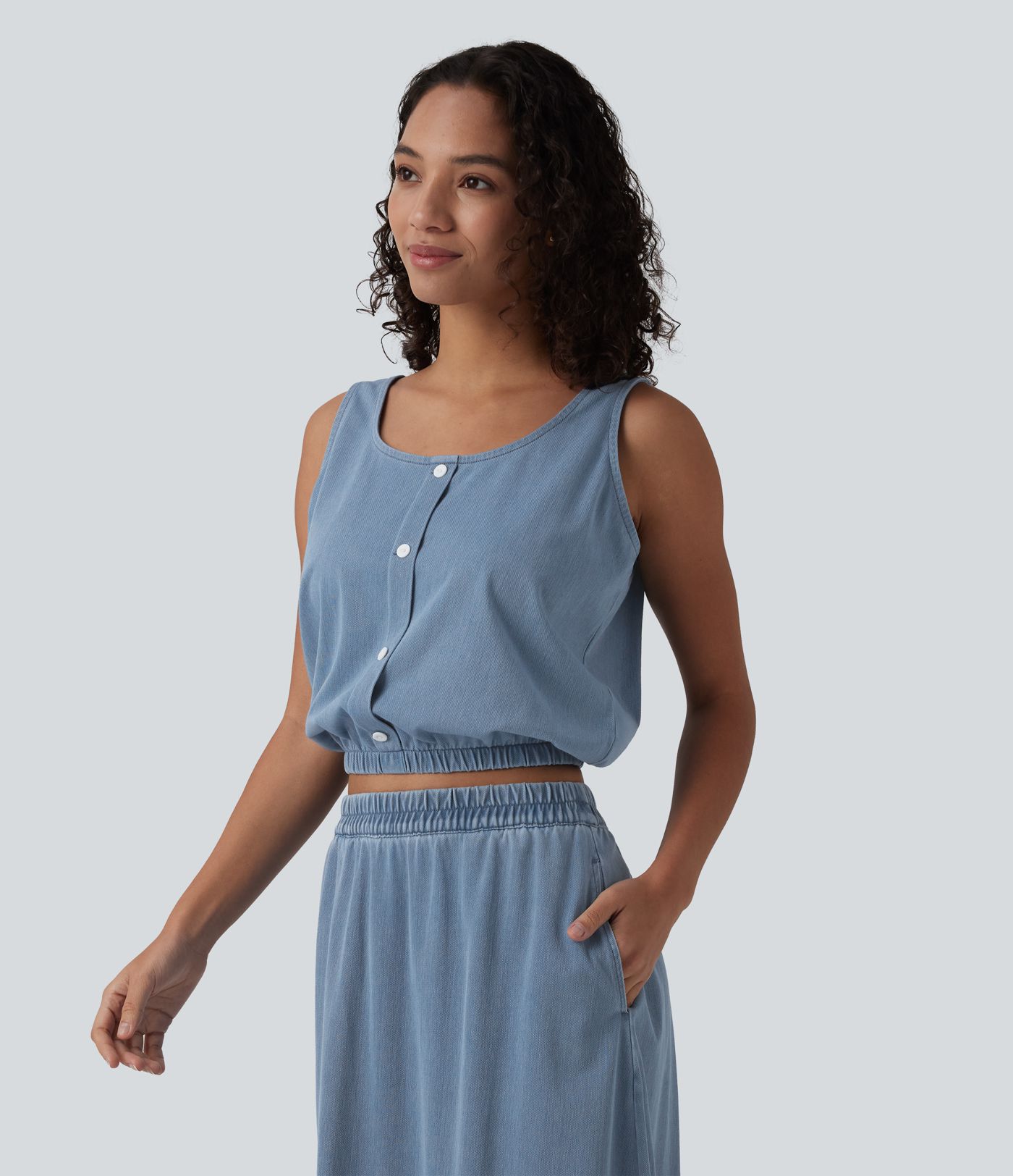 Halara Flex™ U Neck Denim Casual Tank Top