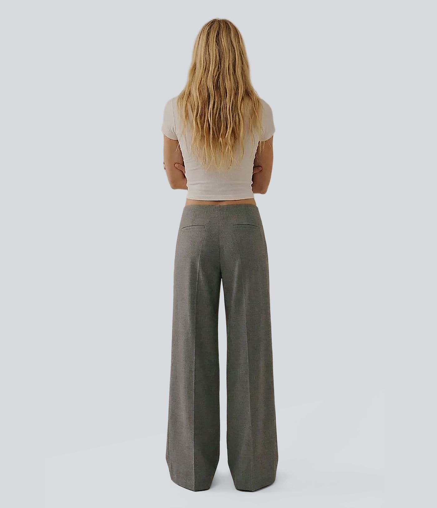 Low Rise Wide Leg Work Tailored Pants