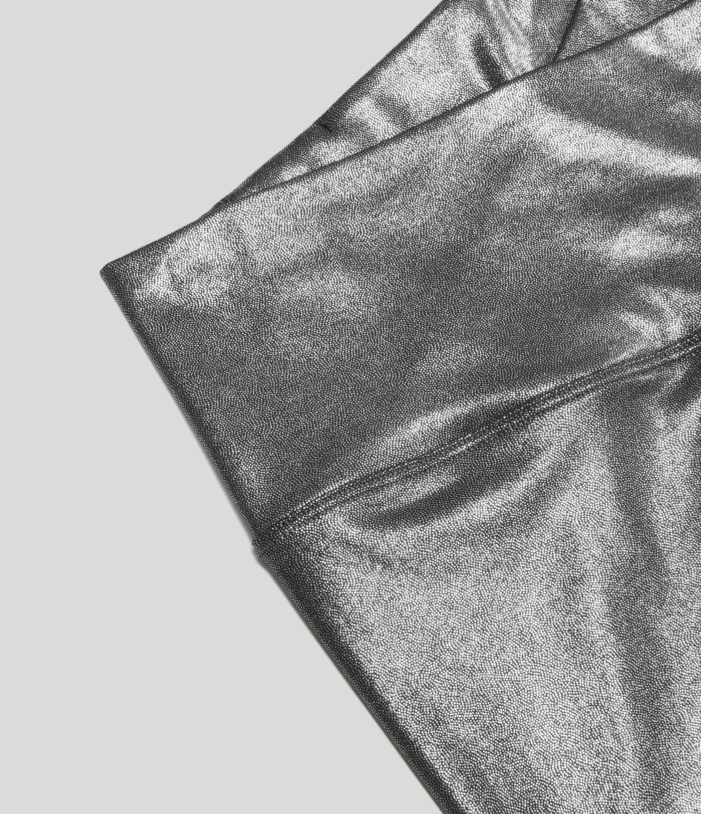 SoftlyZero™ Imiteret læder crossover bukser med lomme og folietryk, strækbare, afslappede