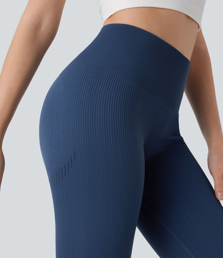 Seamless Flow High Waisted Tummy Control Butt Lifting 7/8 Yoga Leggings