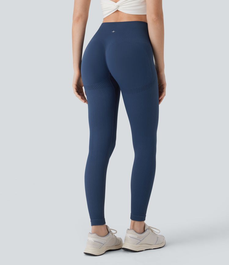 Seamless Flow High Waisted Tummy Control Butt Lifting 7/8 Yoga Leggings