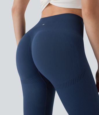 Seamless Flow High Waisted Tummy Control Butt Lifting 7/8 Yoga Leggings