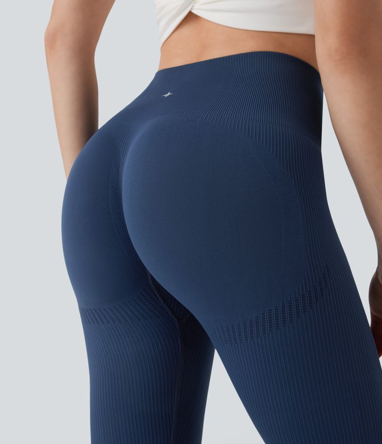Seamless Flow High Waisted Tummy Control Butt Lifting 7/8 Yoga Leggings