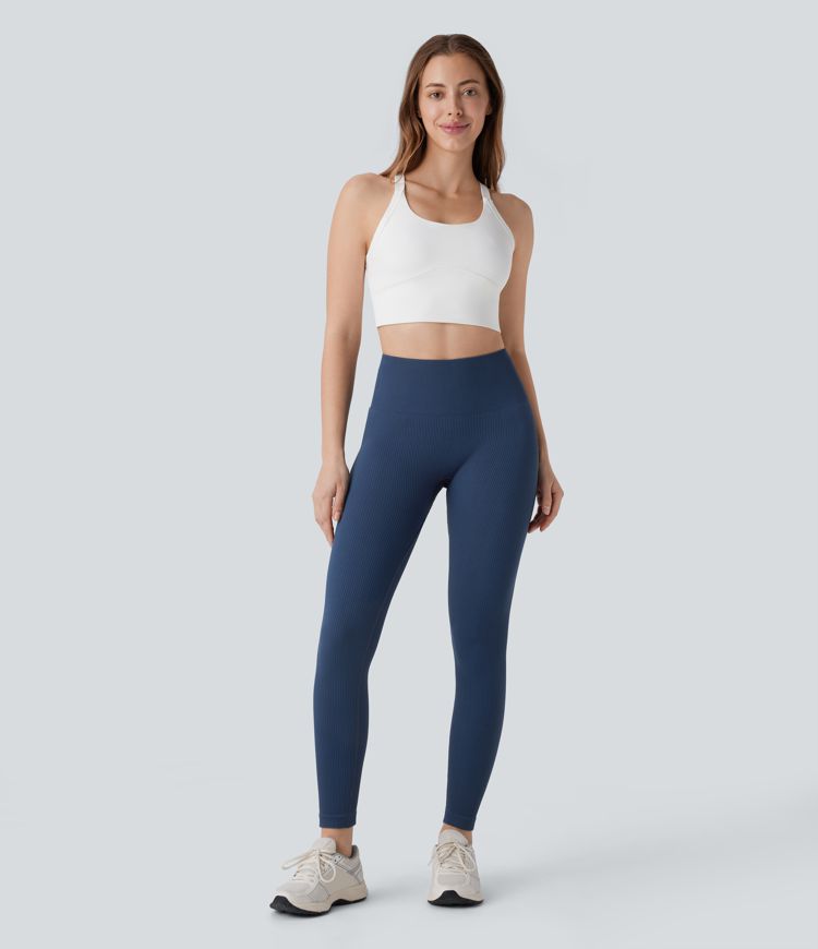 Seamless Flow High Waisted Tummy Control Butt Lifting 7/8 Yoga Leggings