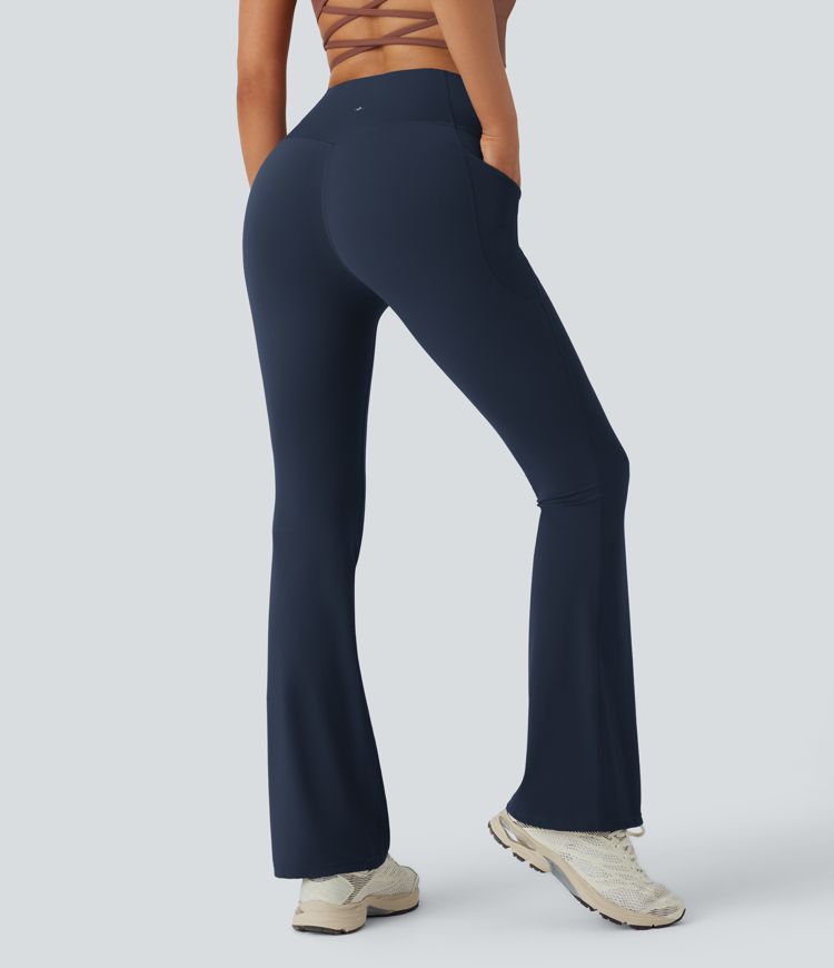 Halara UltraSculpt™ SoCinched Hohe Taille Bauchkontrolle Taschen Formende Yoga Bootcut Leggings