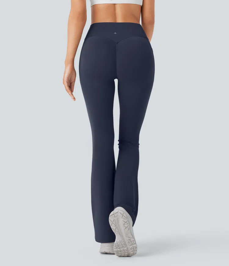 Mood Indigo Halara UltraSculpt™ High Waisted Scrunch Butt Lifting Tummy Control Pocket Shaping Yoga Bootcut Leggings / 2
