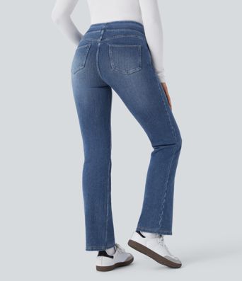 Halara Flex™ Denim Heat High Waisted Pockets Washed Casual Bootcut Jeans