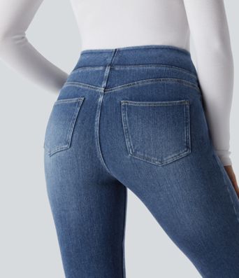 Halara Flex™ Denim Heat High Waisted Pockets Washed Casual Bootcut Jeans