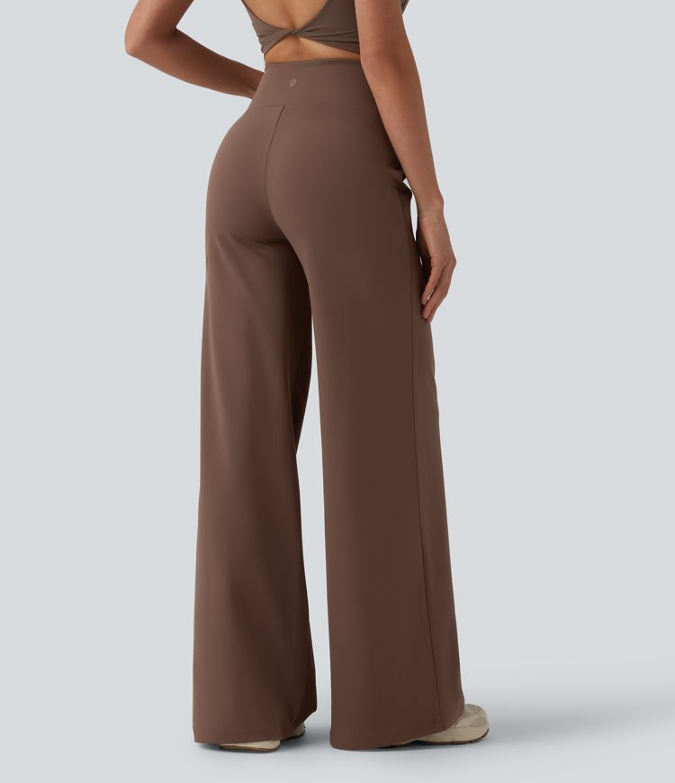 DayStretch High Waisted Tummy Control Wide Leg Yoga Trousers with Pockets