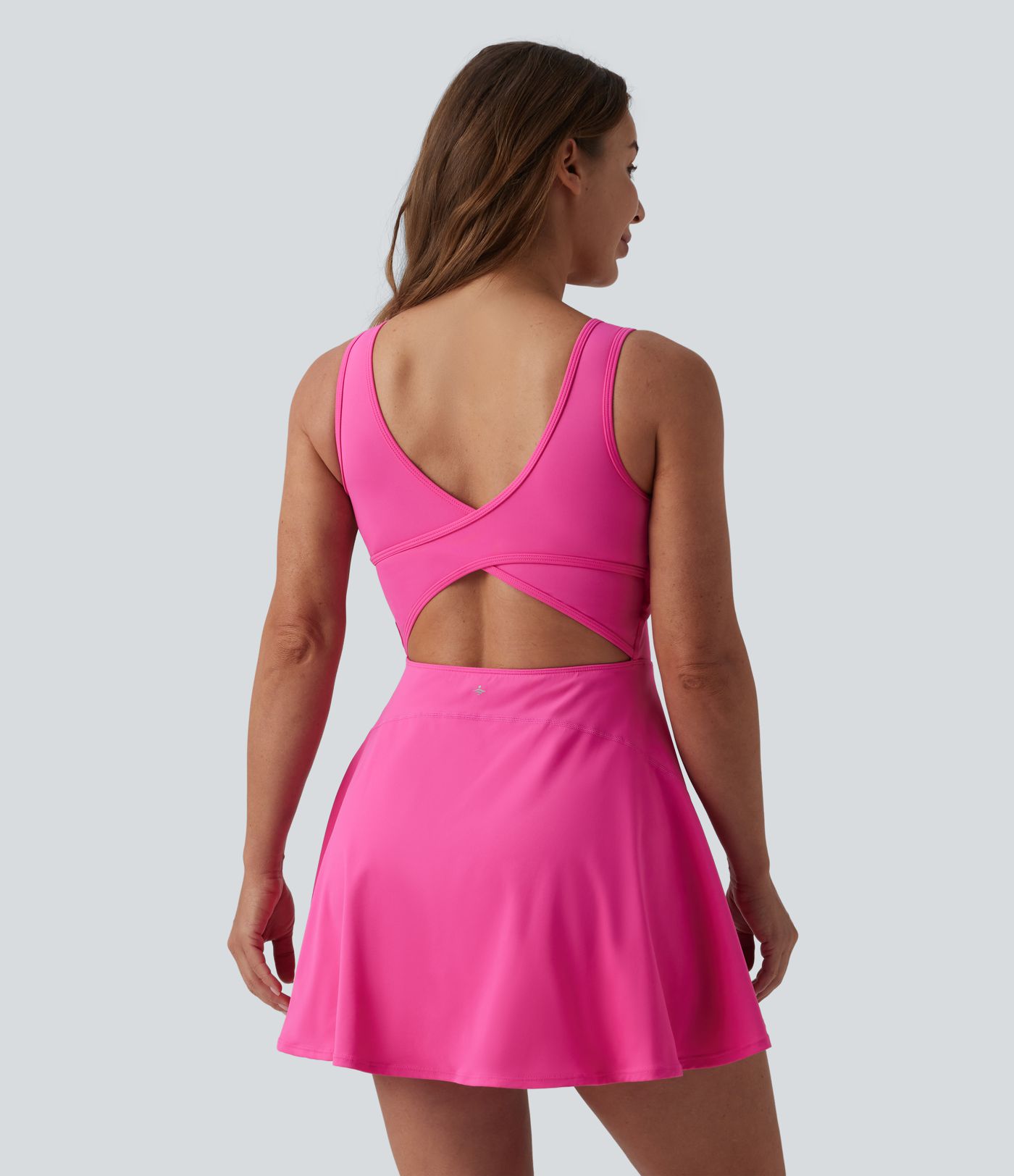 SoftlyZero™ Airy U Neck 2-in-1 Pocket Mini Cool Touch Dance Active Dress D-F Cups-Easy Peezy