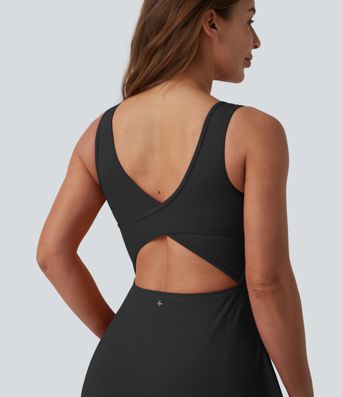 SoftlyZero™ Airy U Neck 2-in-1 Pocket Mini Cool Touch Dance Active Dress DD-F Cups-Easy Peezy