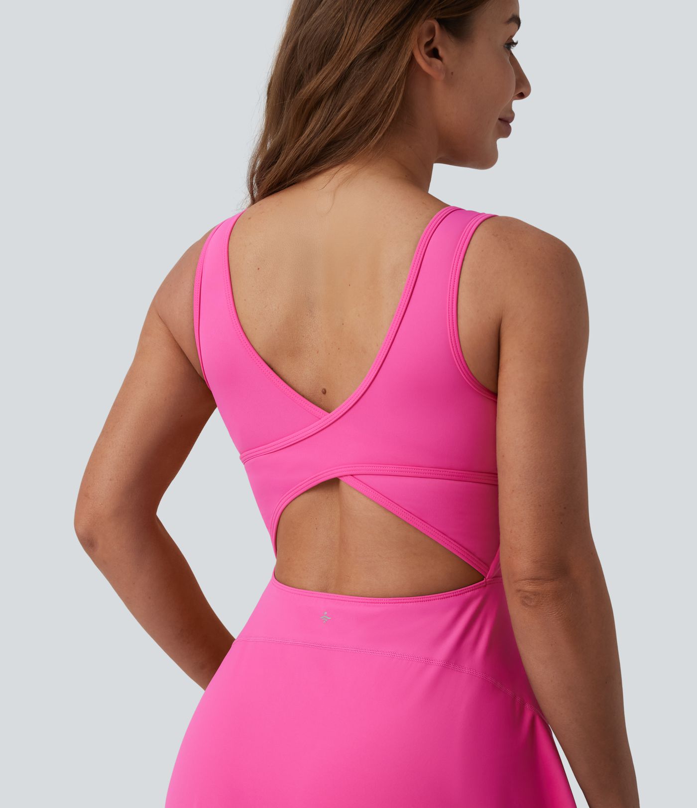 SoftlyZero™ Airy U Neck 2-in-1 Pocket Mini Cool Touch Dance Active Dress D-F Cups-Easy Peezy