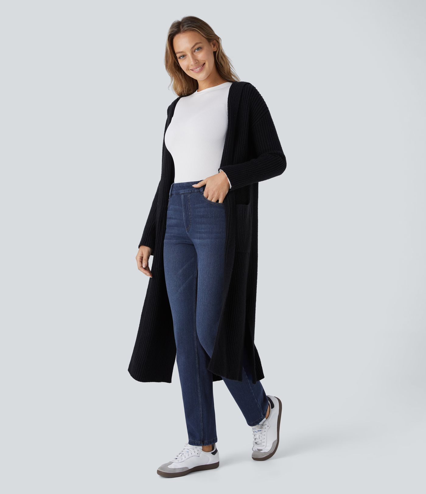 Halara Flex™ Denim Heat High Waisted Pockets Straight Leg Washed Casual Jeans