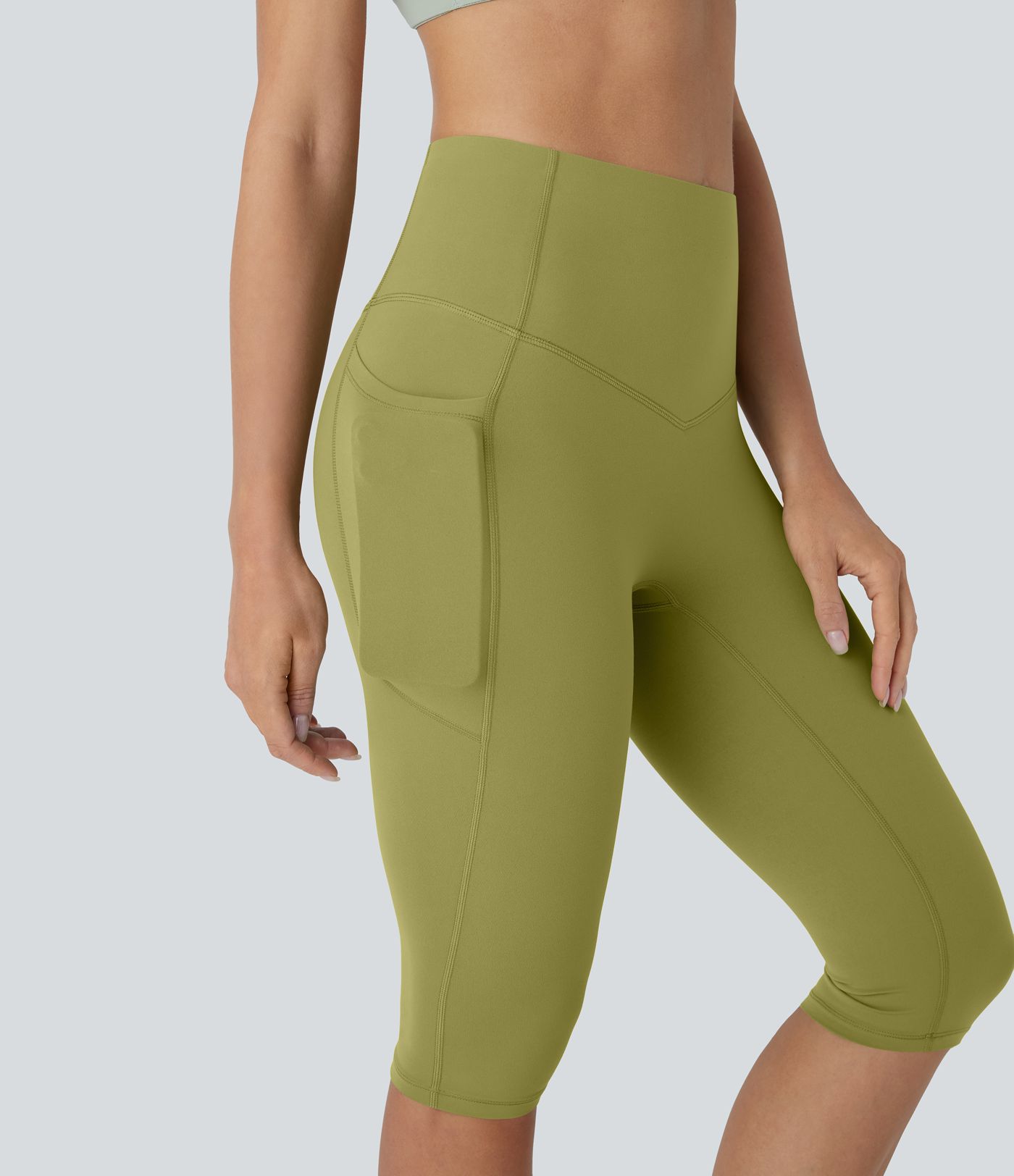 Halara UltraSculpt™ High Waisted Tummy Control Pedal Pusher Yoga Leggings with Pockets