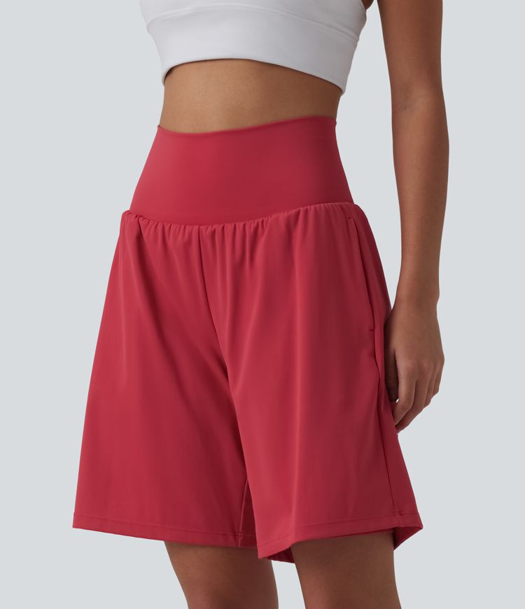 SoftlyZero™ Airy Super High Waisted 2-in-1 Cool Touch Yoga Shorts 9" with Pockets