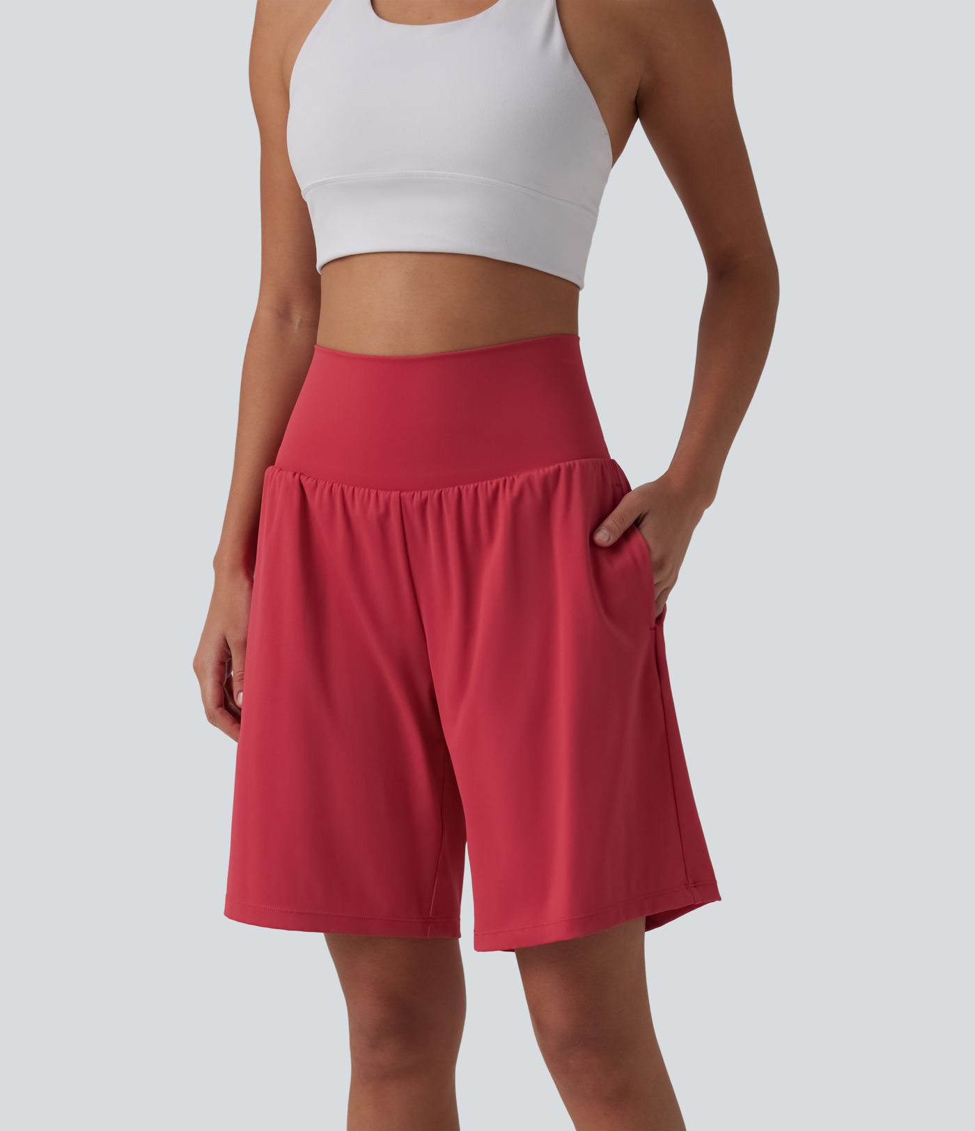 SoftlyZero™ Airy Super High Waisted 2-in-1 Cool Touch Yoga Shorts 9" with Pockets