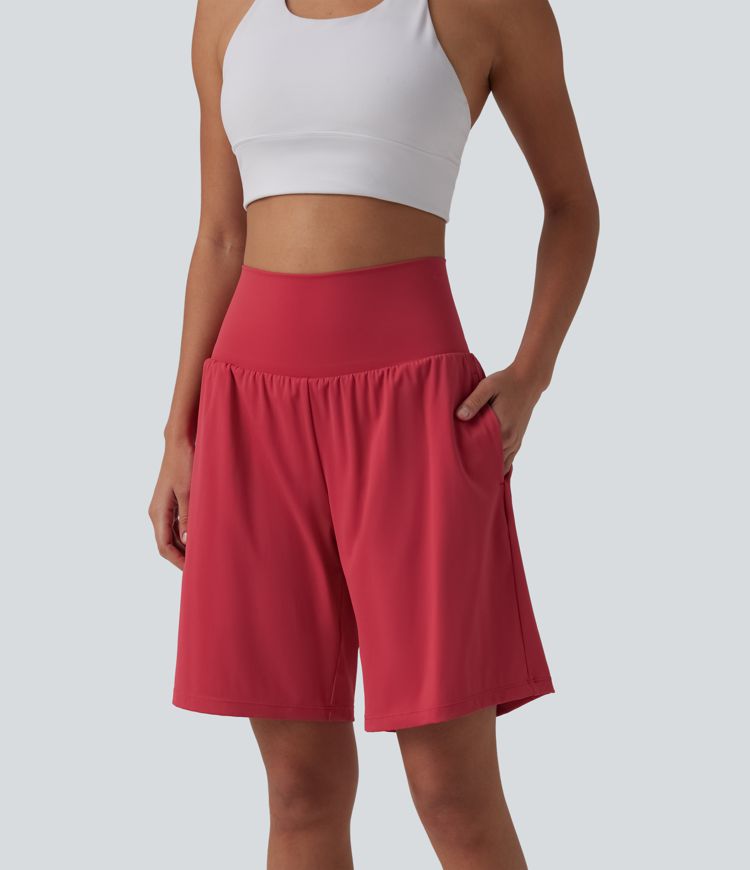 SoftlyZero™ Airy Super High Waisted 2-in-1 Cool Touch Yoga Shorts 9" with Pockets