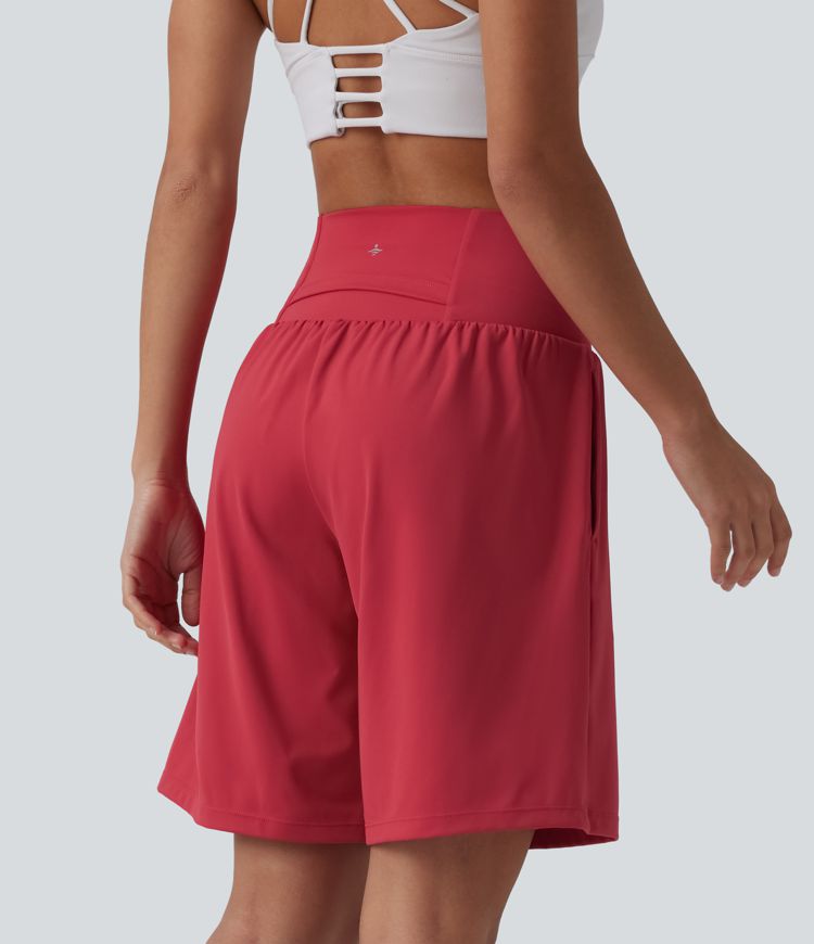 SoftlyZero™ Airy Super High Waisted 2-in-1 Cool Touch Yoga Shorts 9" with Pockets