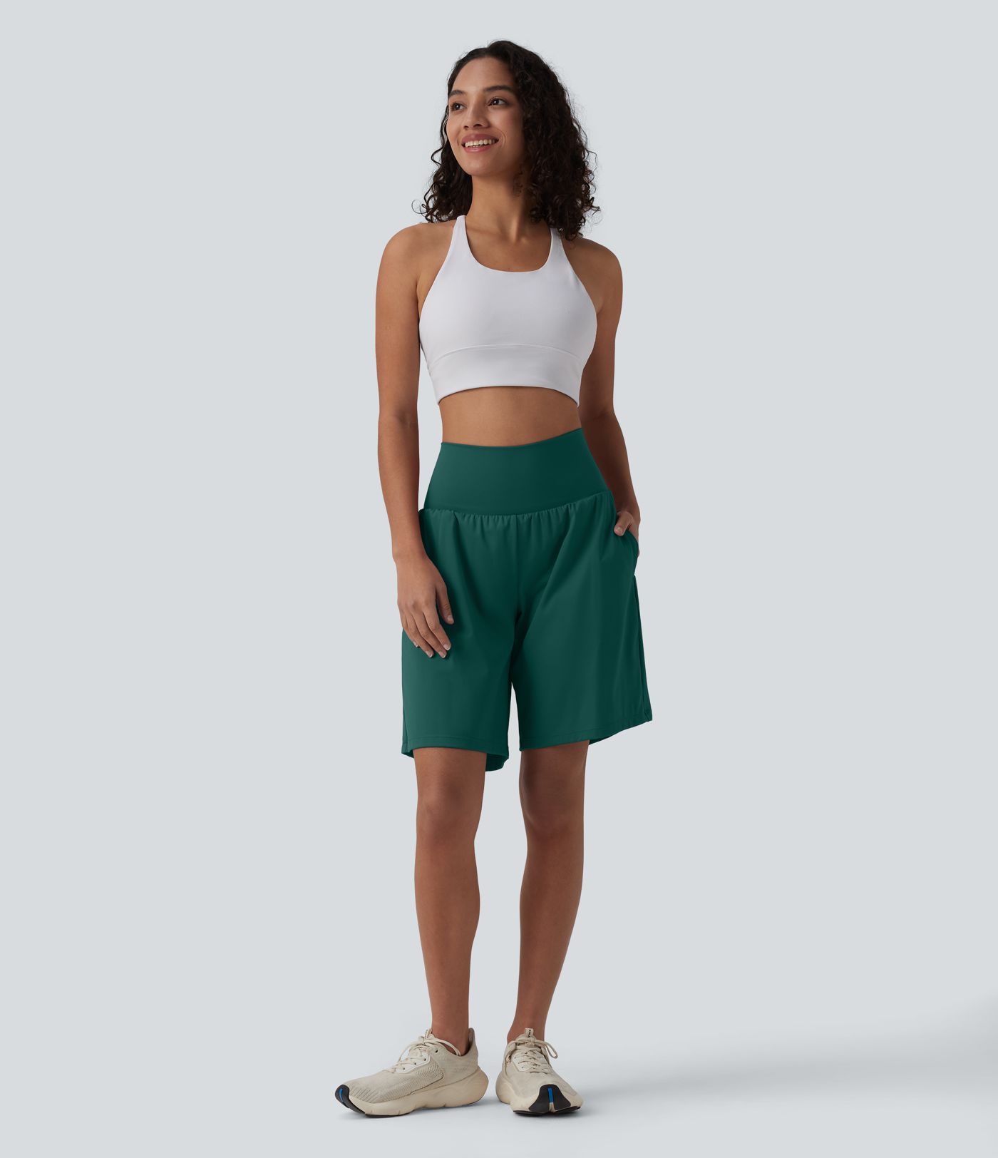 SoftlyZero™ shorts de yoga 2 en 1, alto súper alto, con sensación fresca al tacto, 9" con bolsillos