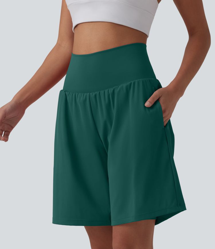 SoftlyZero™ shorts de yoga 2 en 1, alto súper alto, con sensación fresca al tacto, 9" con bolsillos