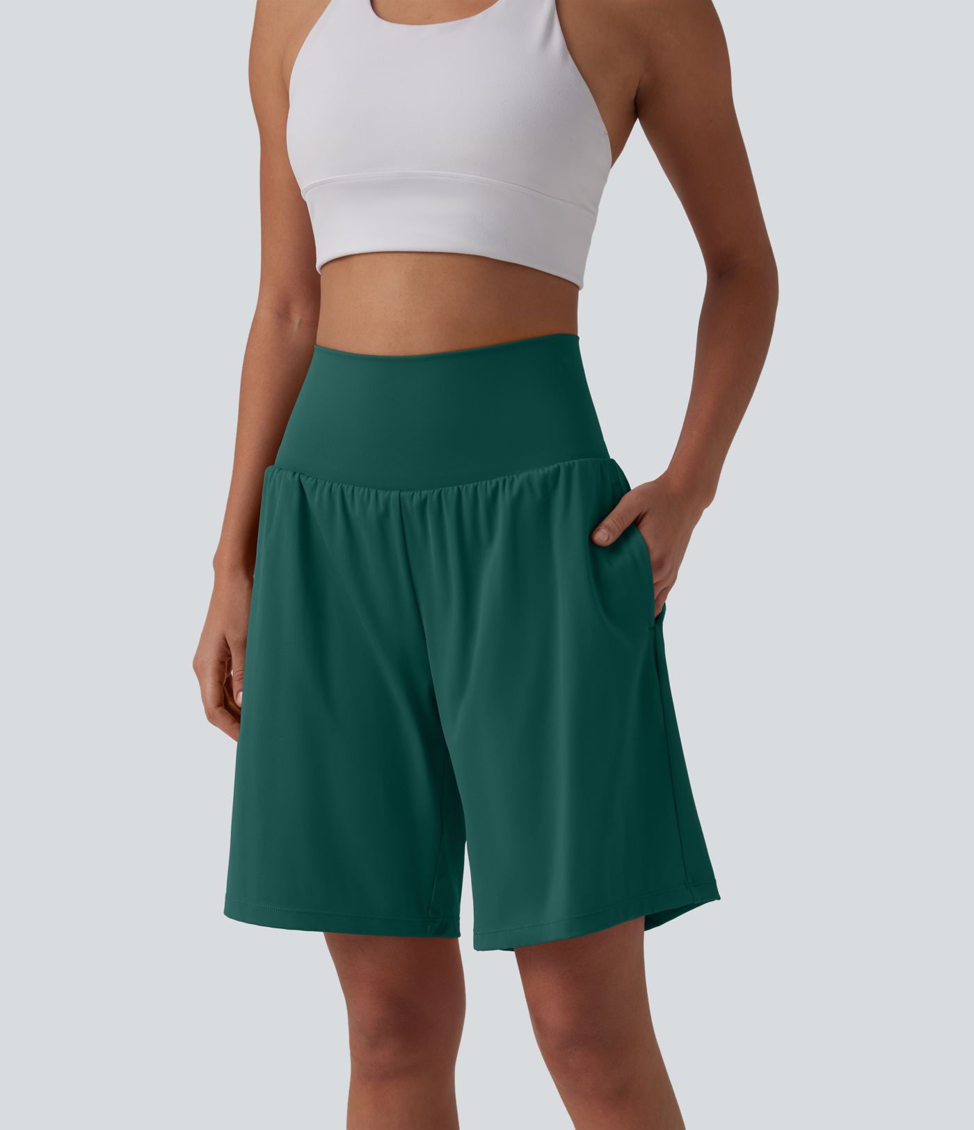 SoftlyZero™ shorts de yoga 2 en 1, alto súper alto, con sensación fresca al tacto, 9" con bolsillos