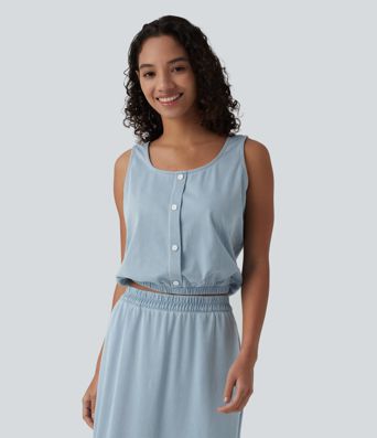 Halara Flex™ U Neck Denim Casual Tank Top