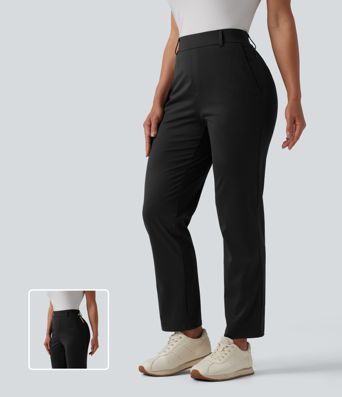 Mid Rise Quick Dry Golf Pants with Pockets-Golf Tee-UPF40+