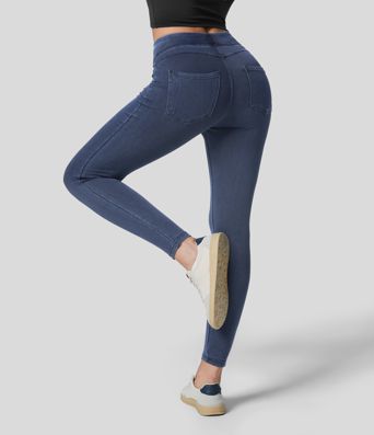 Legging en denim taille haute Halara Flex™ Denim Heat avec poches