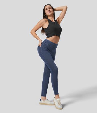Legging en denim taille haute Halara Flex™ Denim Heat avec poches