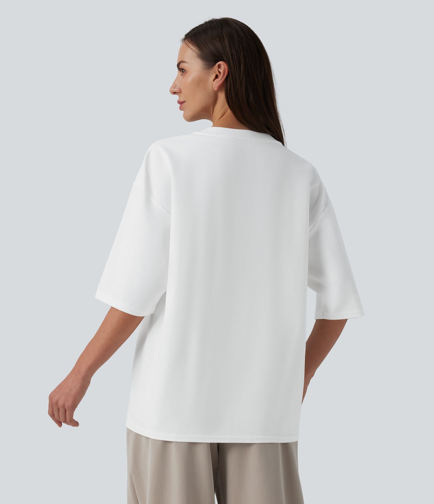 Round Neck Half Sleeve Oversize Casual T-Shirt