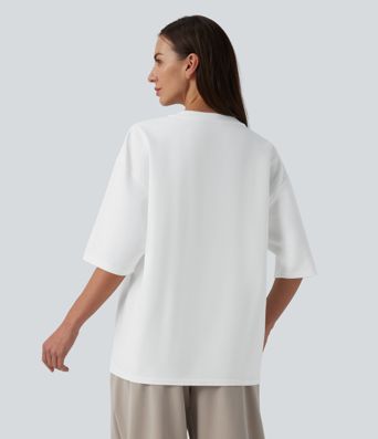 Round Neck Half Sleeve Oversize Casual T-Shirt