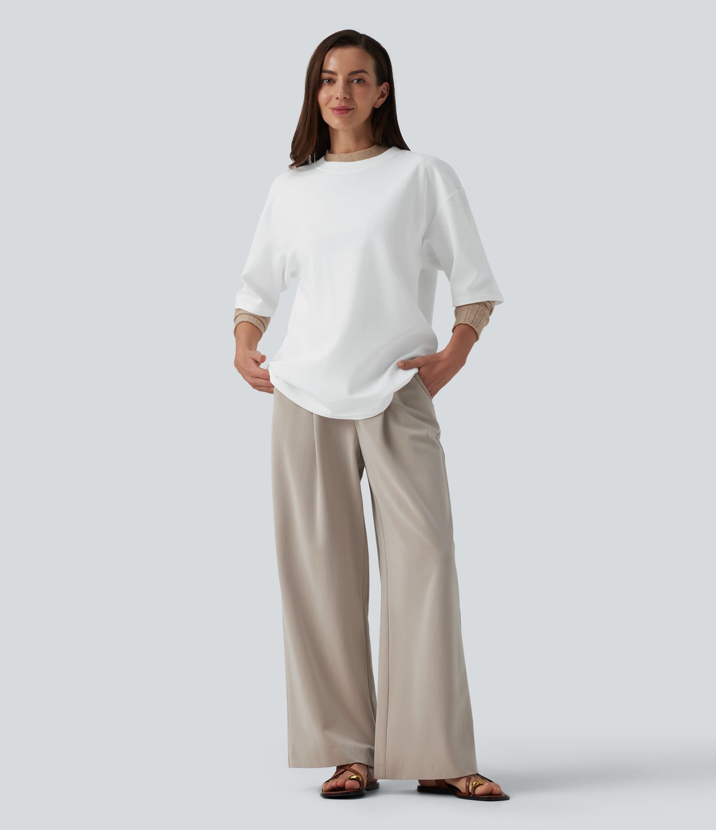 Round Neck Half Sleeve Oversize Casual T-Shirt